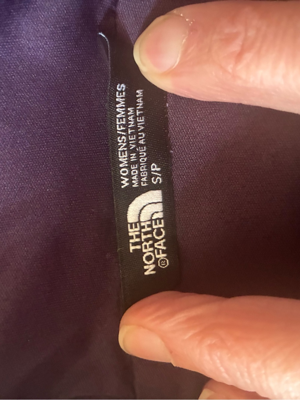 The North Face Women's Dark Purple Quilted Pullover Hoodie with Pink Logo - Picture 10 of 11